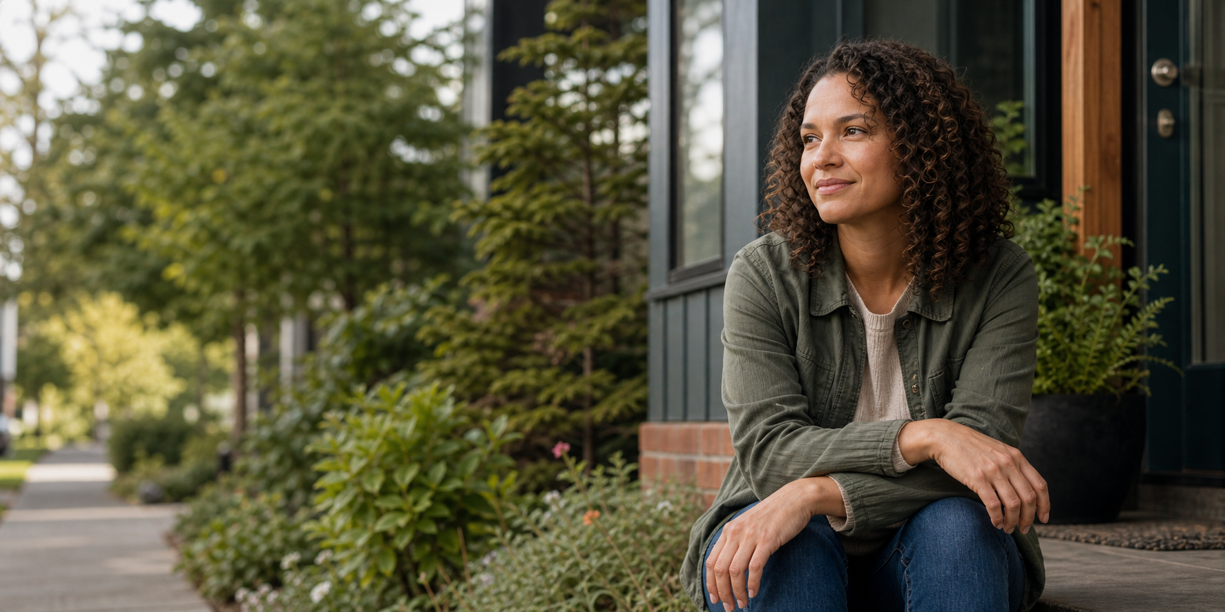Adult in a calm Pacific Northwest residential setting representing Medtriq behavioral health services